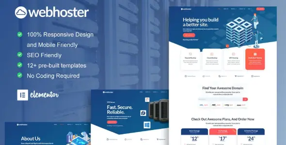 WebHoster – Web Hosting Service Elementor Template Kit